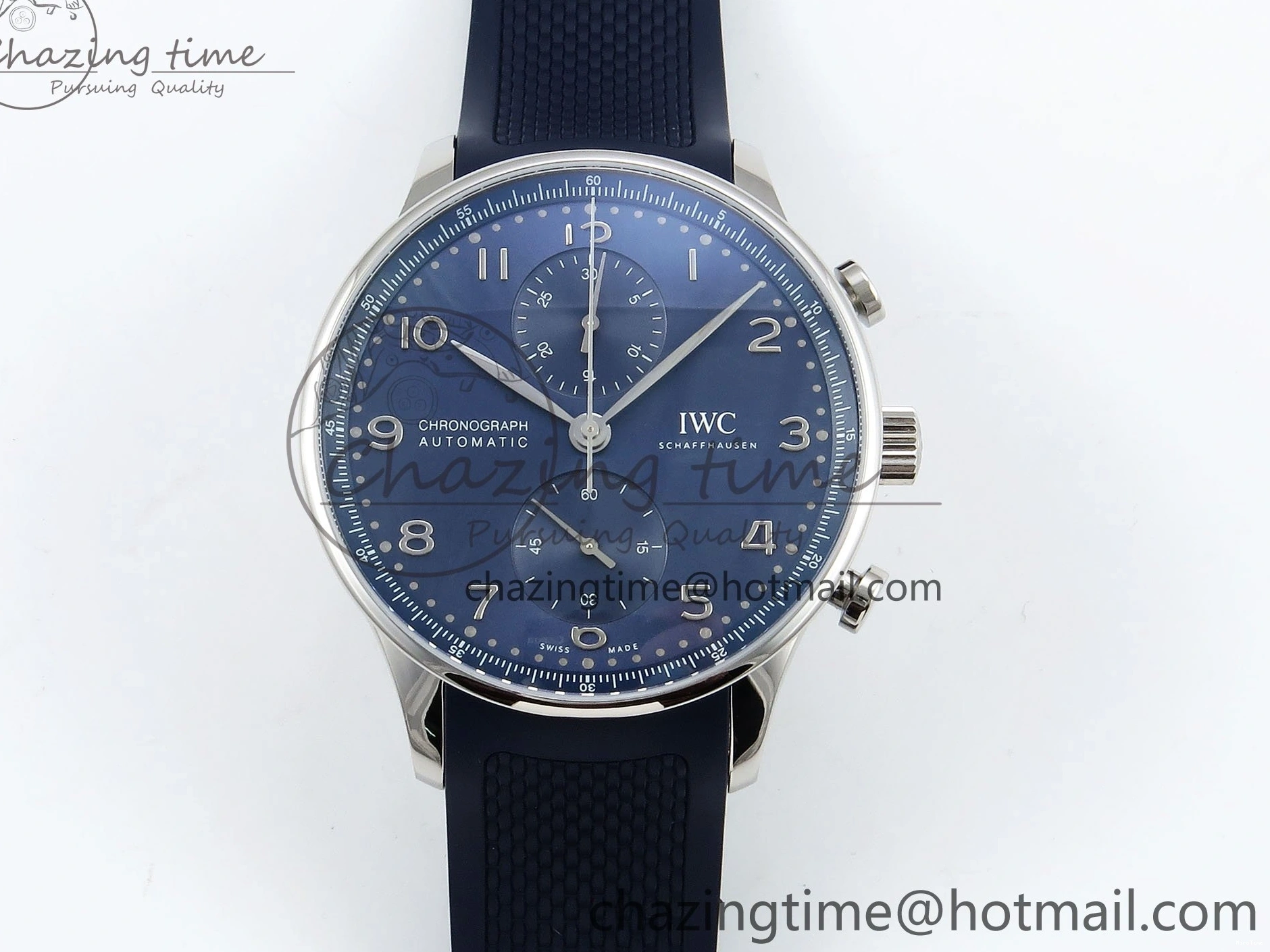 MIROTIME 0123 Portuguese Chrono IW3716 Z+F 1:1 Best Edition Blue Dial on Blue Rubber Strap A UrbanChic 7018